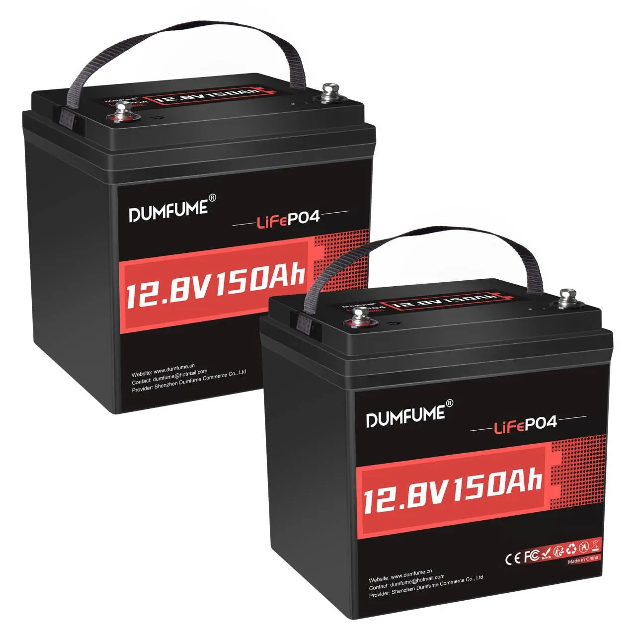 2 Packs 12V 150Ah Max LiFePO4 Lithium Battery Built-in 100A BMS | Low Temp Protection IP65 15000+ Deep Cycles Ideal for, Custom