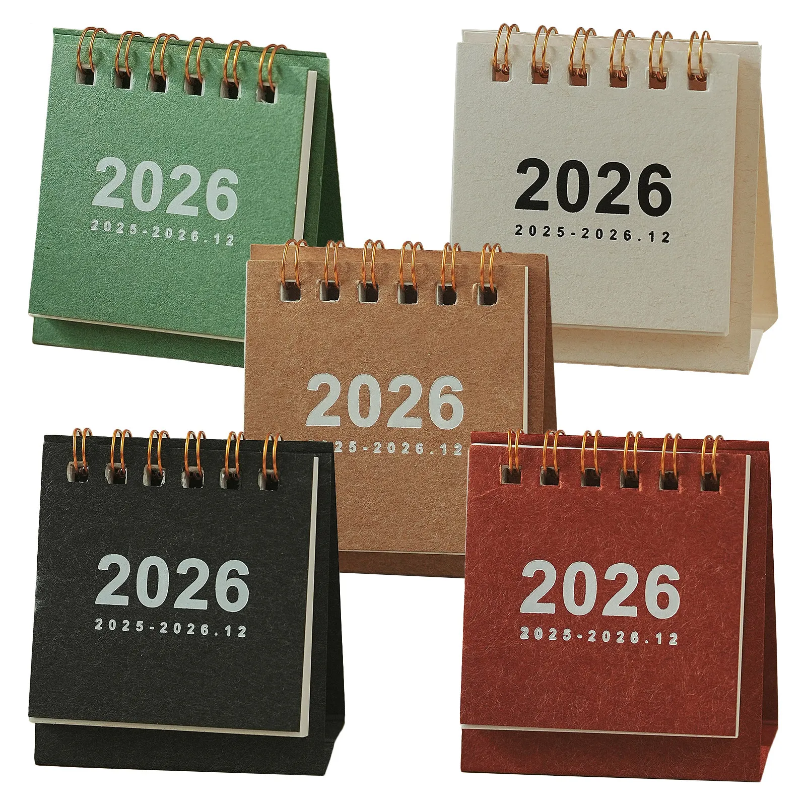 

5Pcs Mini Desk Calendar 2026 Spiral Flip Standing Monthly Planner Desktop Organizer for Home Office School Use