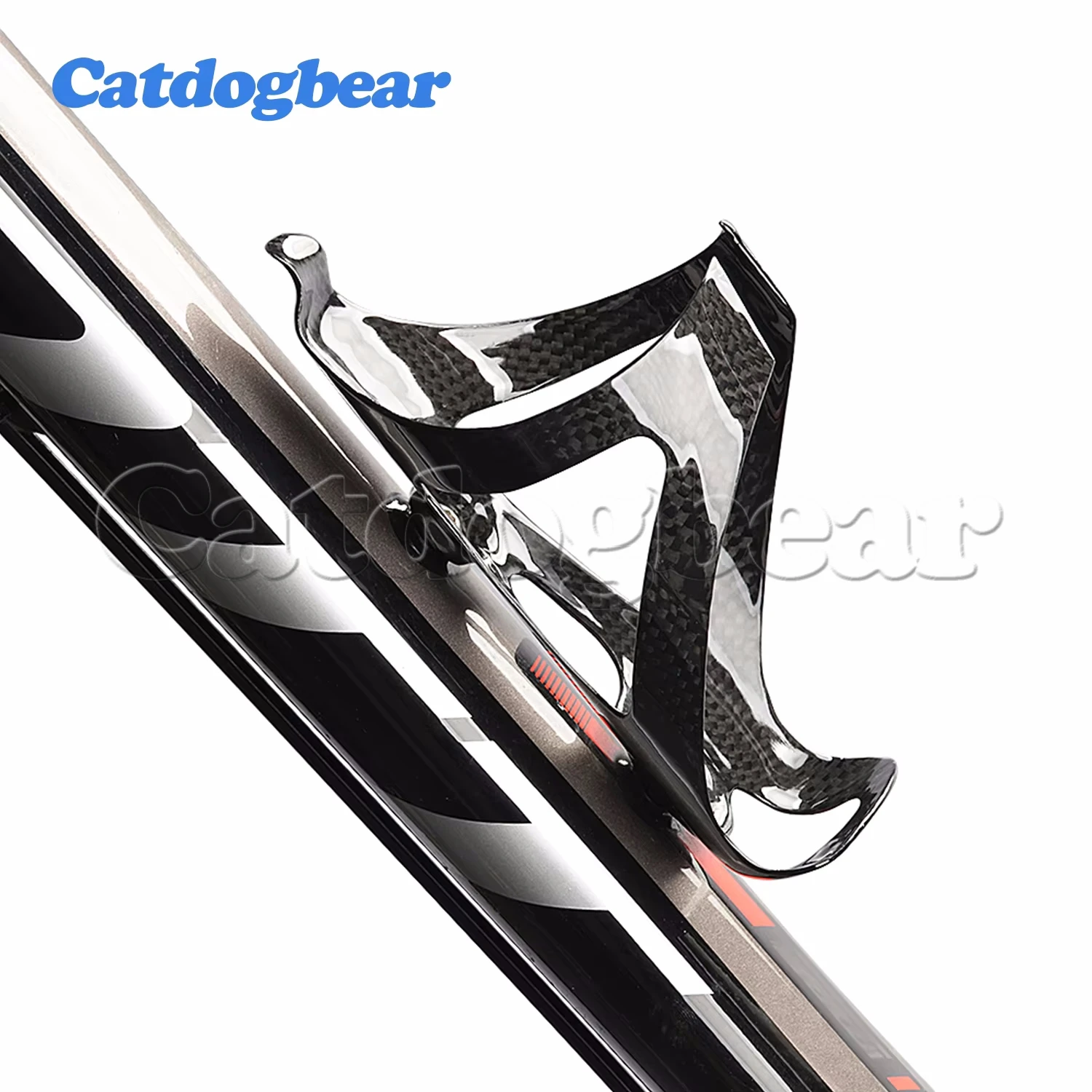 Catdogbear 2 Pieces Full Carbon Fiber Bike Water Bottle Cage+4 PCS Titanium Bolt M5x12 with Washer