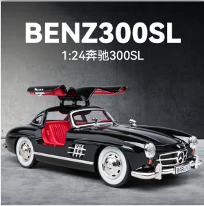 1: 24 Mercedes Benz 300SL Street Car Simulation Alloy Model Vintage Car Collection Decoration