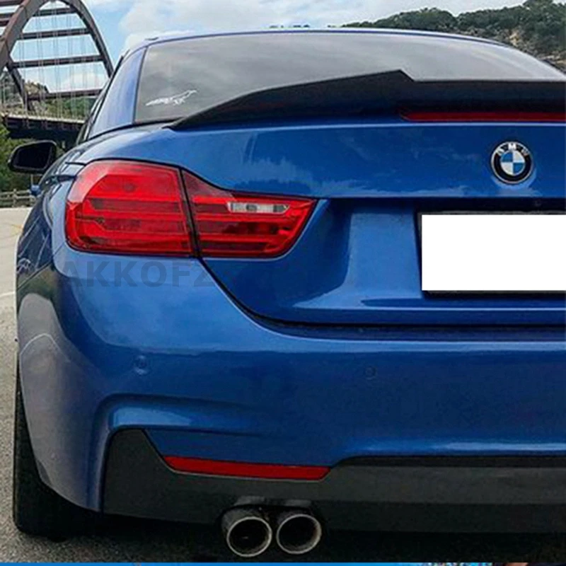 

Для BMW 4 серии F33 2014-2020 задний бампер из углеродного волокна, спойлер багажника P M4 PSM, комплект хвоста крыла, глянцевый черный