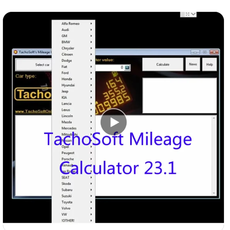 

TachoSoft Mileage Calculator 23.1 TachoSoft Mileage Counter Calculation Software V23.1 With License Digital Odometer Calculators