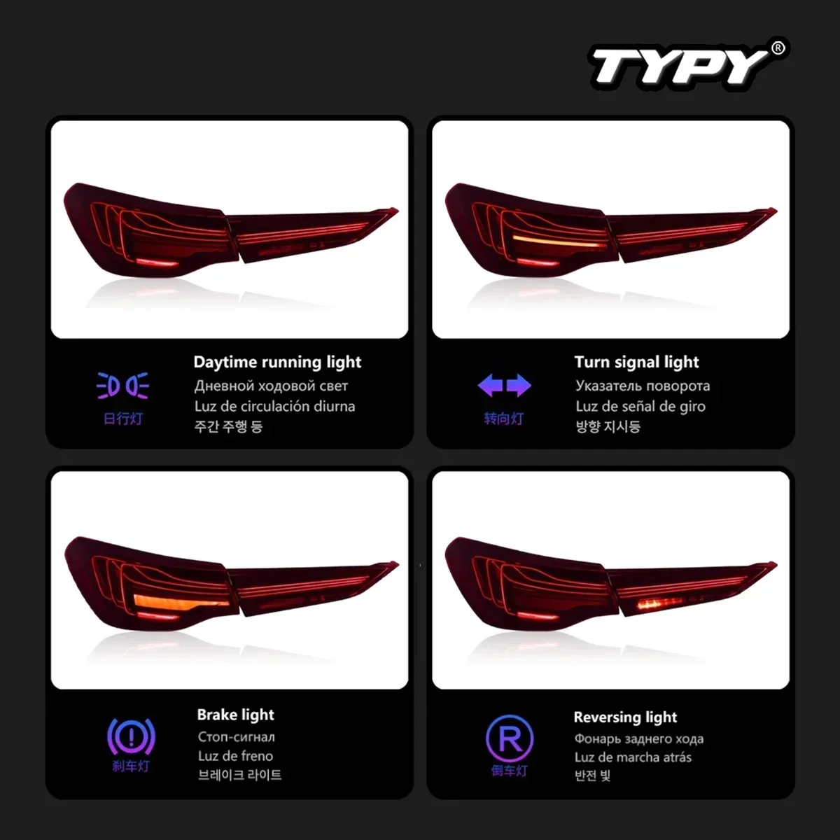 

TYPY New LED Tail Lamp Upgrade Modified For BMW 4 Series M4 G22 G82 Taillights2020-2023Dynamic Signal Tail Lamp Auto Accessories