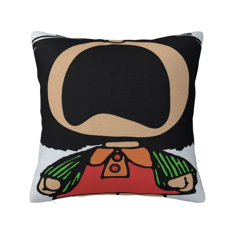 Custom Humor Mafaldas Quino Comic Cartoon Manga Pillow Case Cushions Cover Square Pillowcase