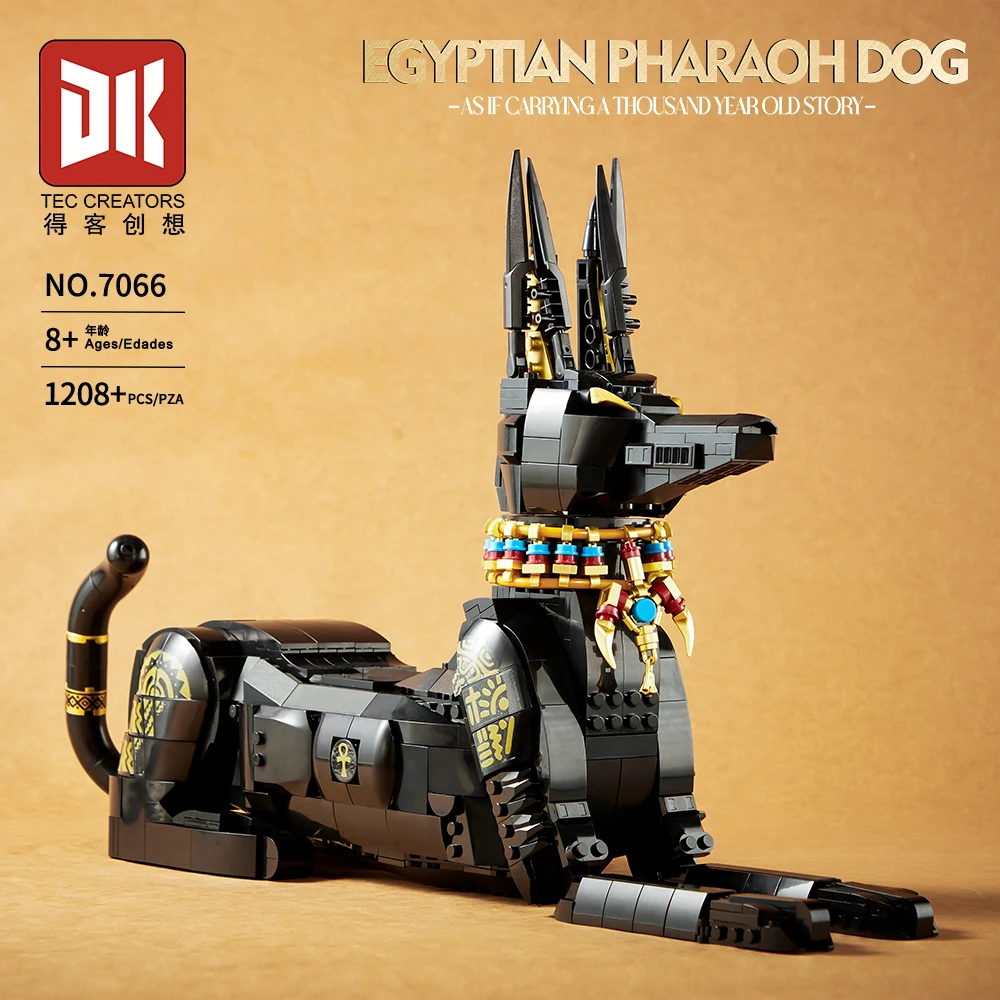 

Новый DK7066 1208 шт. MOC идея Египетский фараон-хаунд строительные блоки сборка собаки кирпичи модель игрушки для мальчиков подарочный набор