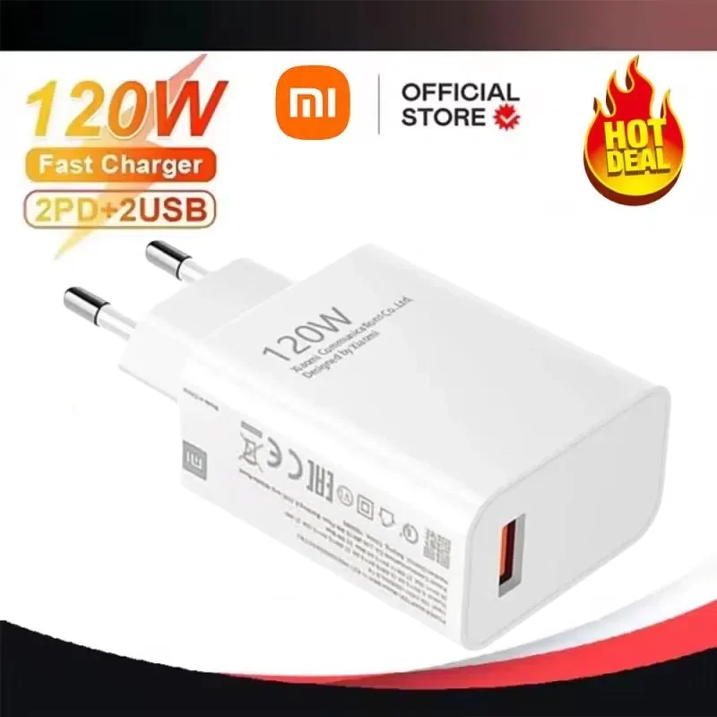 Xiaomi 120W USB Charger Type C Fast Charging Adapter PD Super Fast Charge Phone Charger For Huawei Samsung Celephone Adapter