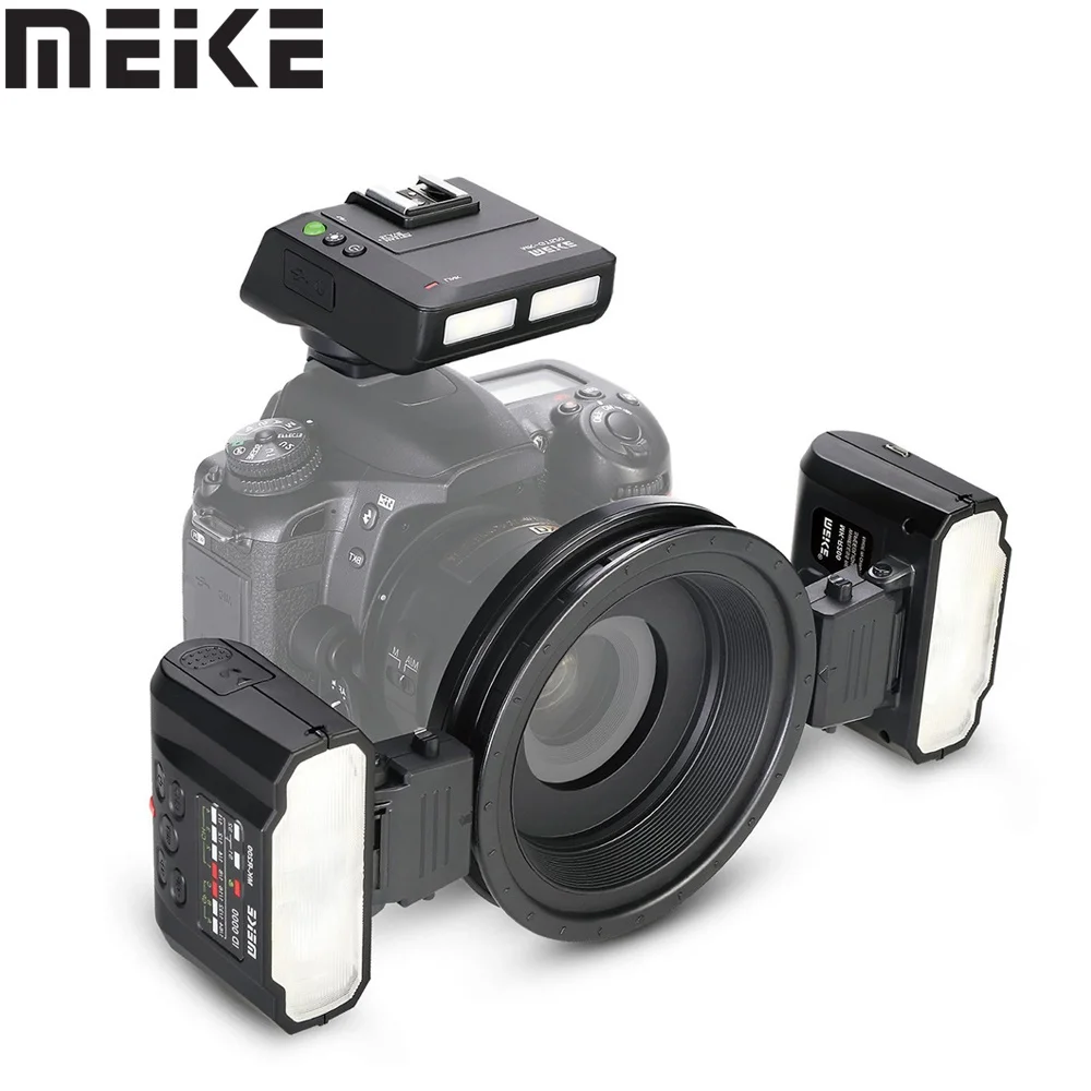 니콘 디지털 SLR 카메라 D5100 D5200 D5300 D700 D800 D810 D80 D90 D600 D610 D3100 D3200용 메이크 MK-MT24 매크로 트윈 라이트 플래시