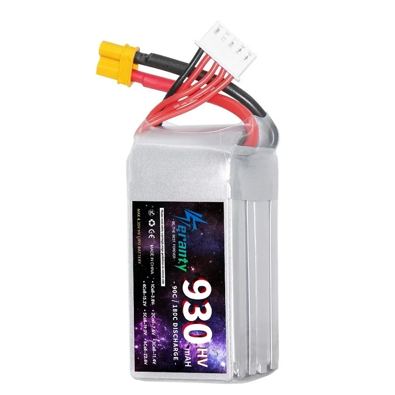 Teranty 4S 15.2V 90c 930Mah Lipo Batterij Met Xt60 Plug Voor Rc Fpv Vliegtuig Quadcopter Helikopter Drone Racing Model Hobby1-3PCS