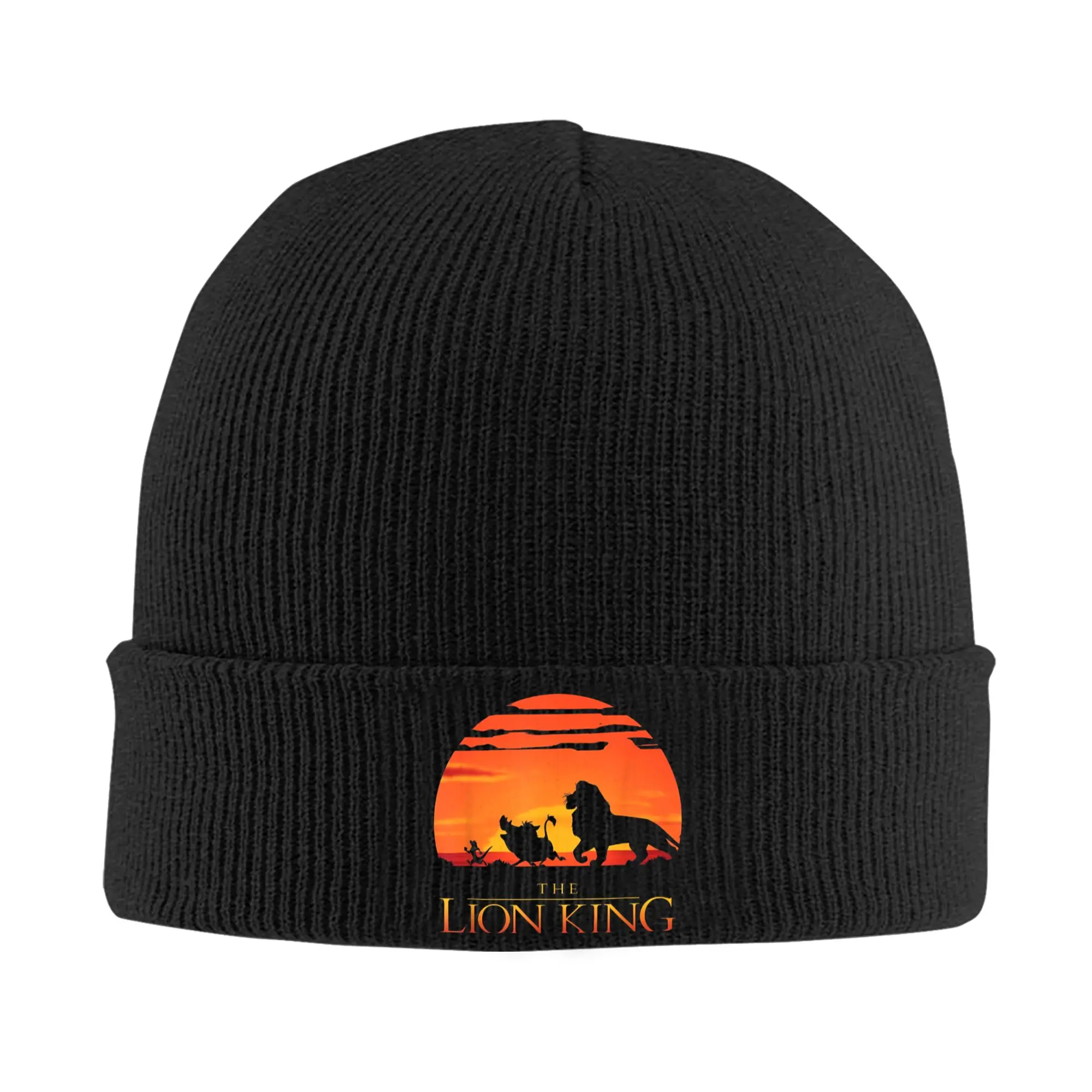 Lion King Classic Sunset Walk Knit Hat  Retro Caps Adult Unisex Hippie Beanie Hats Autumn Custom Warm Soft Bonnet Hats