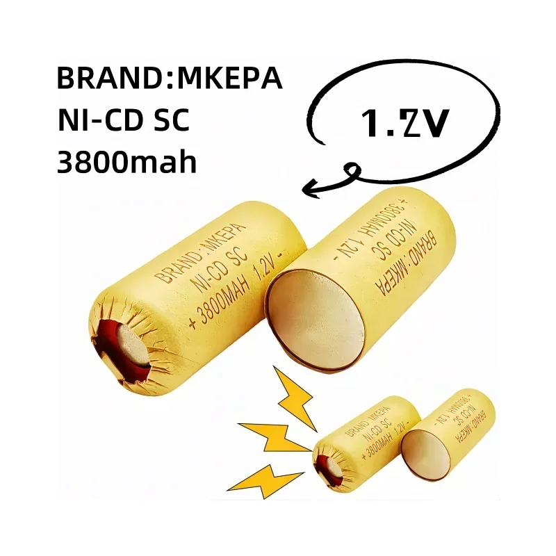 Screwdriver Electric Drill SC Batteries 1.2V 3800mah Ni-Cd Rechargeable Battey with Tab Power Tool NiCd Cells