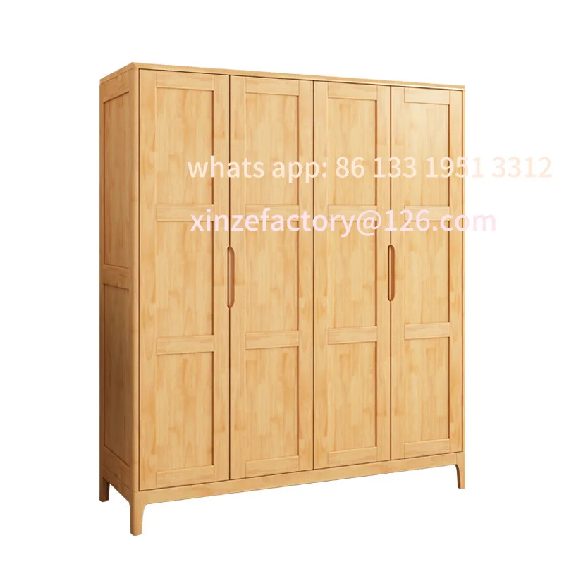 

Log Nordic solid wood wardrobe opposite door locker household simple bedroom small apartment storage cabinet