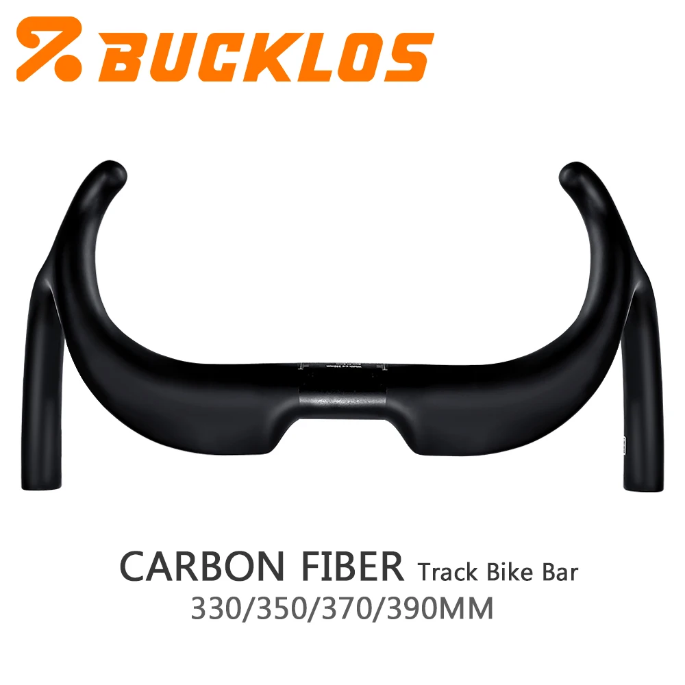 

BUCKLOS Full Carbon Track Bike Handlebar Professional Competition Road Bike Handlebar 330/350/370/390mm Fixedgear Bicycle Bar