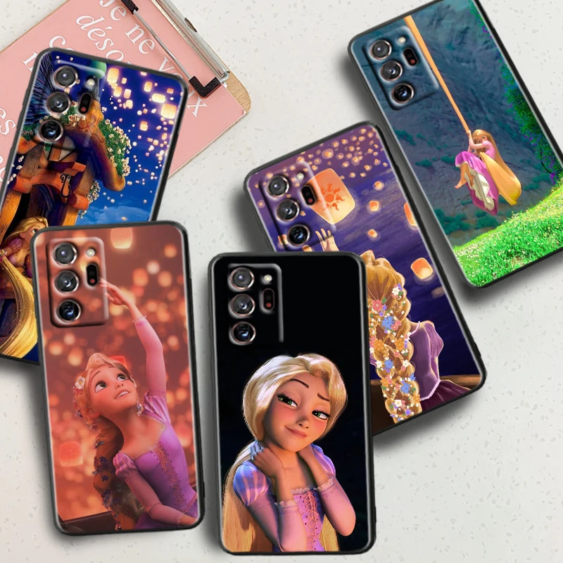 Rapunzel Tangled Disney For Samsung Note 20 10 Ultra Plus A31 A14 A12 A70 A34 A25 A04 A05 A15 A24 5G Black Cover Phone Case