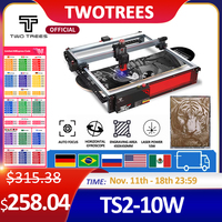 Twotrees TS2-10W Laser Engraver Machine 80W 450x450mm Compressed Spot Technology LaserGRBL LightBurn Wifi Horizontal Gyroscope