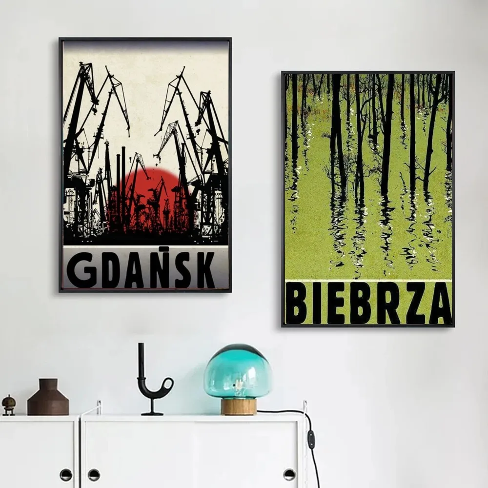 1pc Retro Polish City Poster Poster Art Print Bar Living Room Furniture Decor