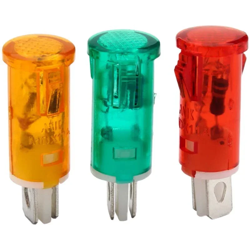 MDX-11A Panel Mounting Neon Indicator 12V 24V 110V 220V 380V Red Green Yellow Lights Guiding Signal Lamp