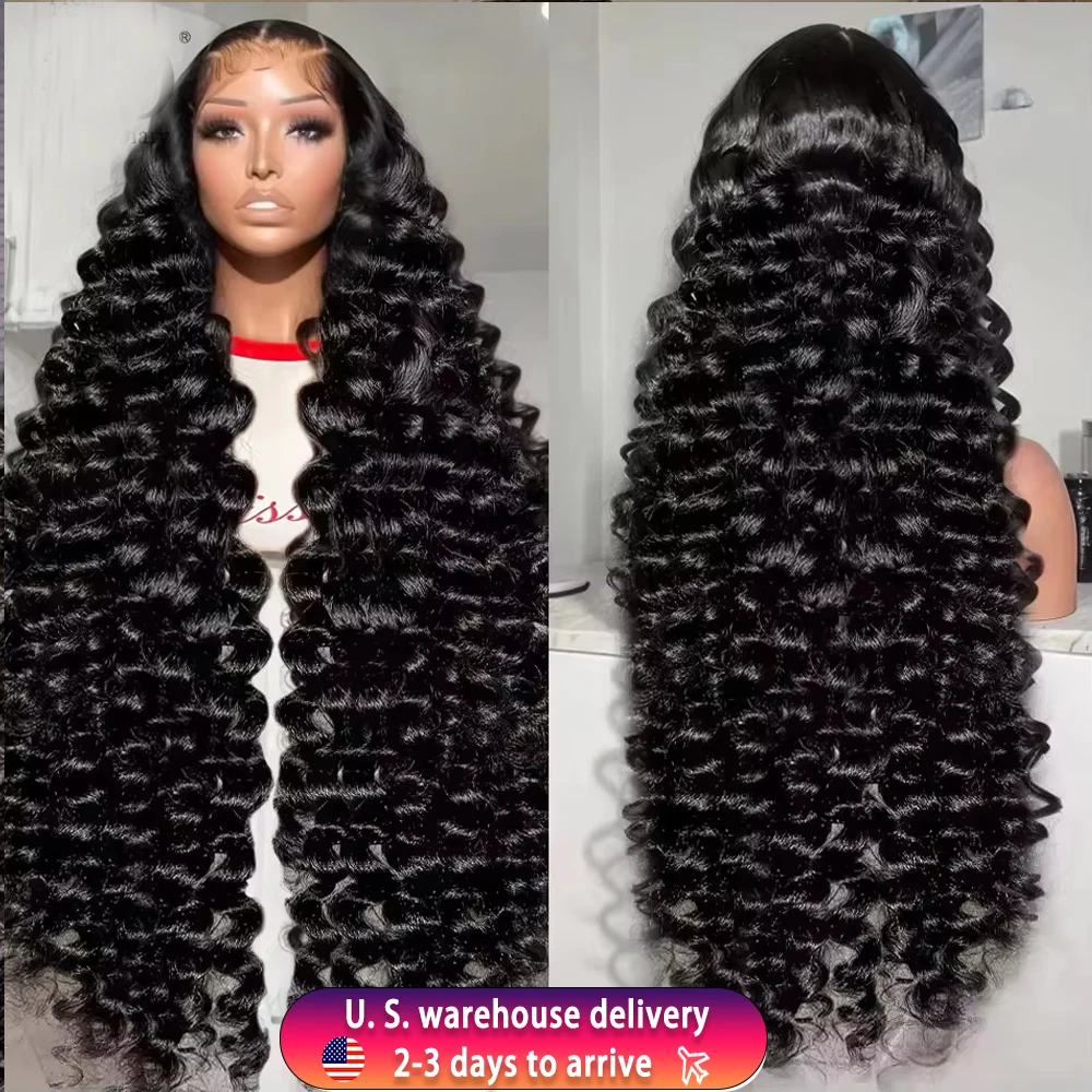 

280 Density Loose Deep Wave 13x6 Lace Front Human Hair Wigs Brazilian 30 40 Inch Curly Loose Water Wave 13x4 HD Lace Frontal Wig