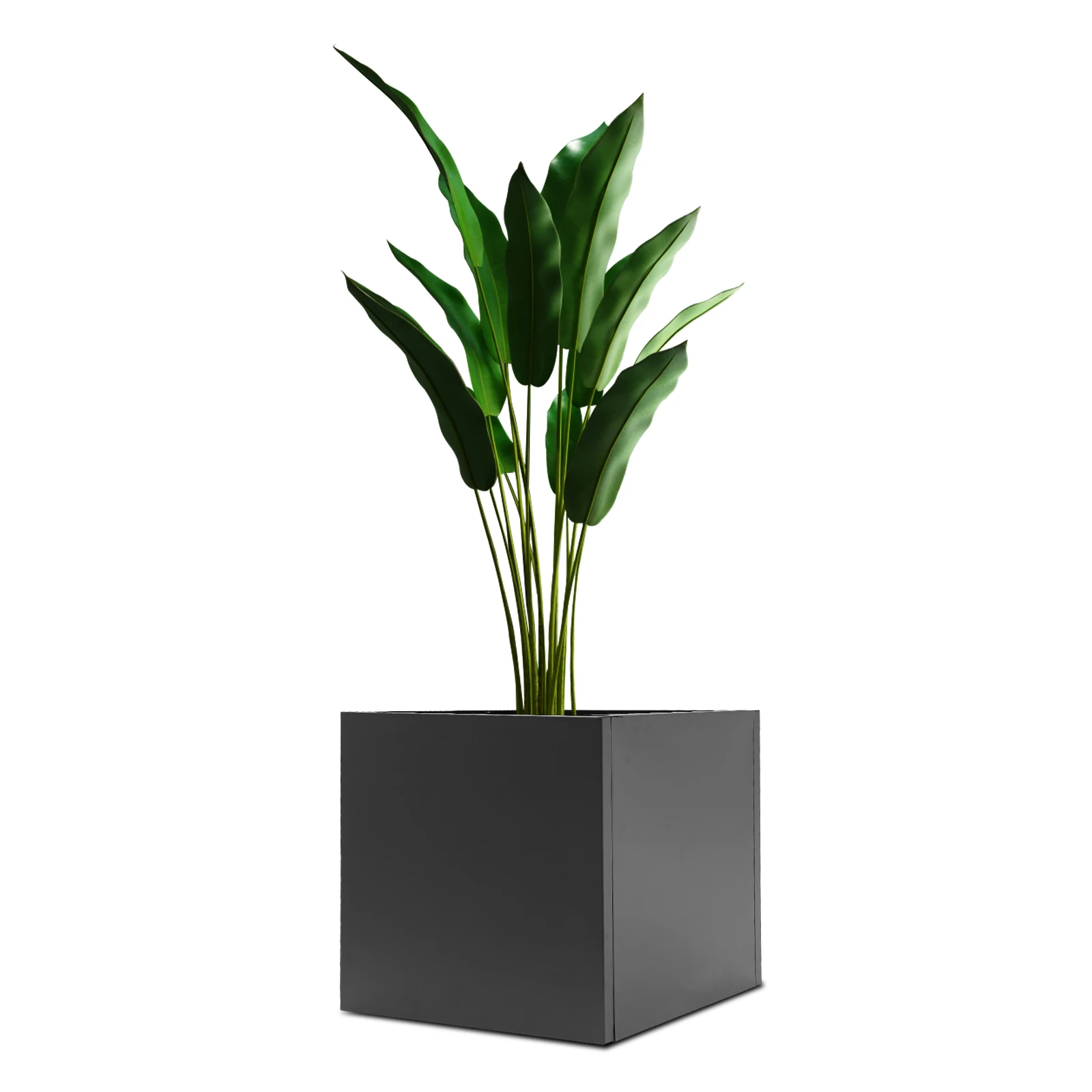 

24Inch Steel Planter Box Black Metal Planter Large Square Indoor Outdoor Planters Cube Steel Heavy Duty Flower Pot