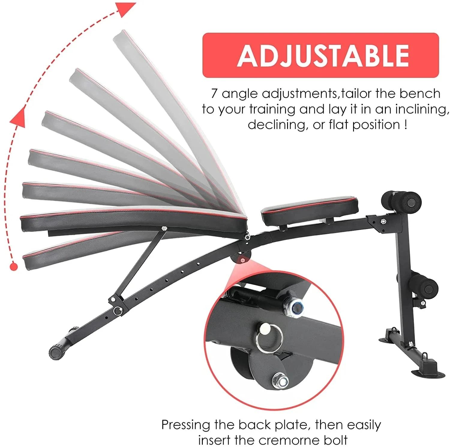 

2026 Adjustable Folding Dumbbell Bench Incline Decline Bodybuilding Gym Equipment
