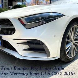 Alerón de parachoques delantero de coche, embellecedor de rejilla de luz antiniebla para Mercedes Benz CLS C257 AMG Line 300 300d 350d 400 2018-2023, Kit de carrocería Canard