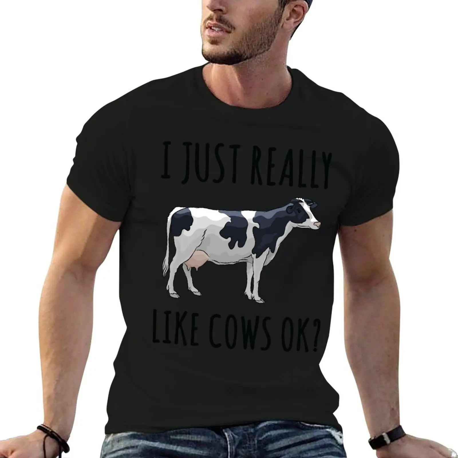 

I Just Really Like Cows Ok T-Shirt man t shirt cotton t shirt man cotton t shirt for man 100 percent cotton T-shirt