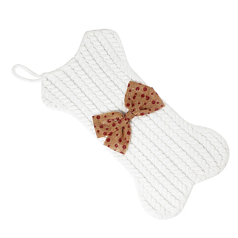 

Knitted Bone Socks Non woven Fabric Christmas Stockings Decor Festive Bag Xmas Hanging Sock Dog Bone Shape Holiday Gifts