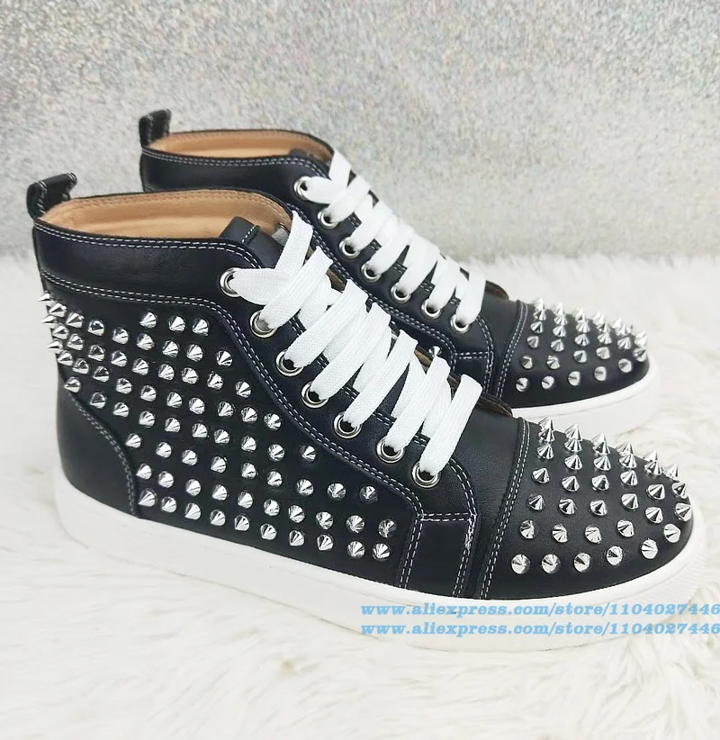

Rivets Sneakers High-Top Board Shoes Men's Shoes Lace-Up Casual Shoes Wear-Resistant Trendy Luxury Handmade Shoe Men's Shoes