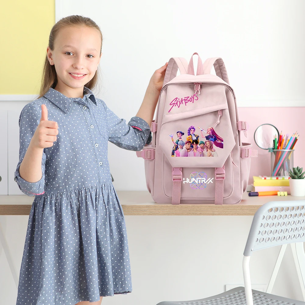 حقيبة المدرسة للطلاب KPop شيطان الصيادين اليومية على ظهره 2025 الساخن فيلم طباعة حقائب الظهر لفتاة صبي حقيبة كتب هدايا الموضة