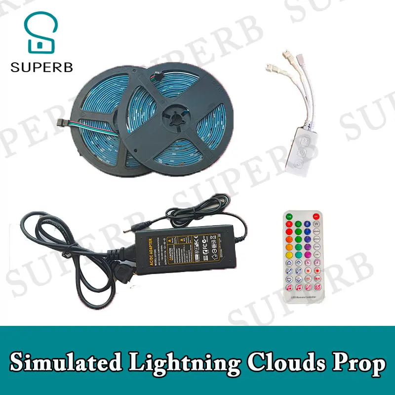 Superb escape room props simulated lightning clouds prop thunder Voice control sound control LED strip pub bard  atmosphere