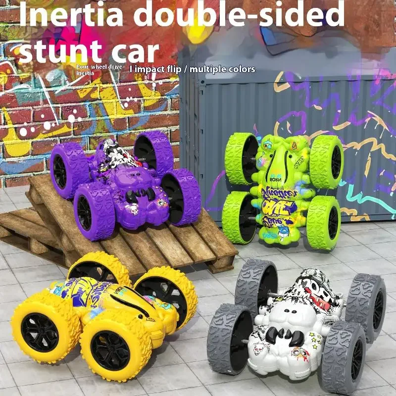 1 peça diversão dupla face carro de segurança inercial anti-colisão anti-queda modelo carro de brinquedo das crianças deslizante veículo fora de estrada