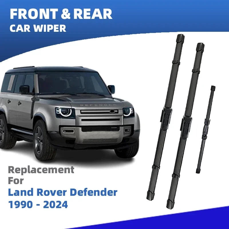 

LHD Front Rear Windshield Wiper Blades For Land Rover Defender 1992 - 2024 3pcs Windscreen Window Brushes Refills Accessories