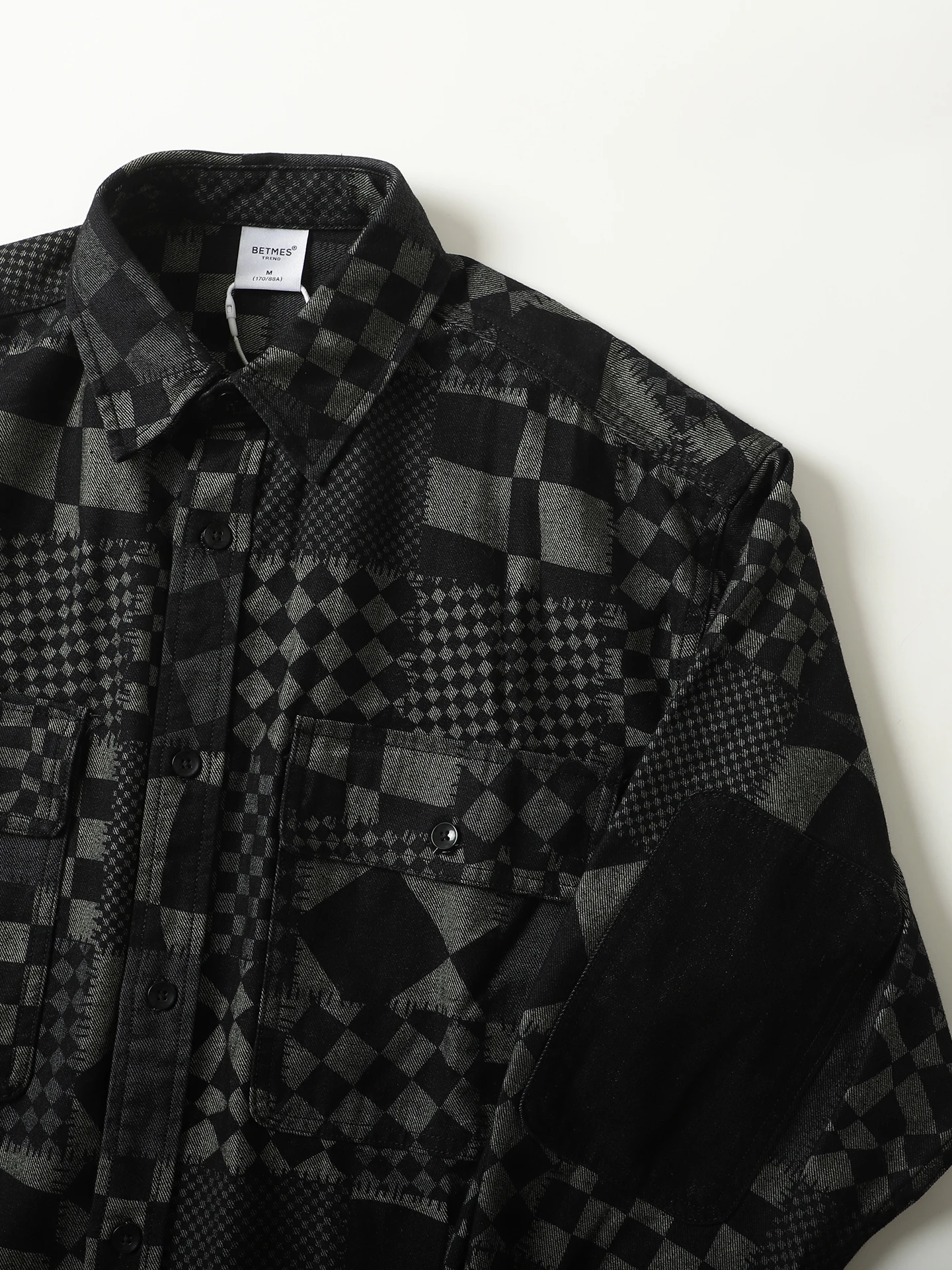 

Retro Patchwork Long Sve Men's Casual Loose irt Vintage Plaid Coat Open Cardigan Sle Polyester Cotton Blend