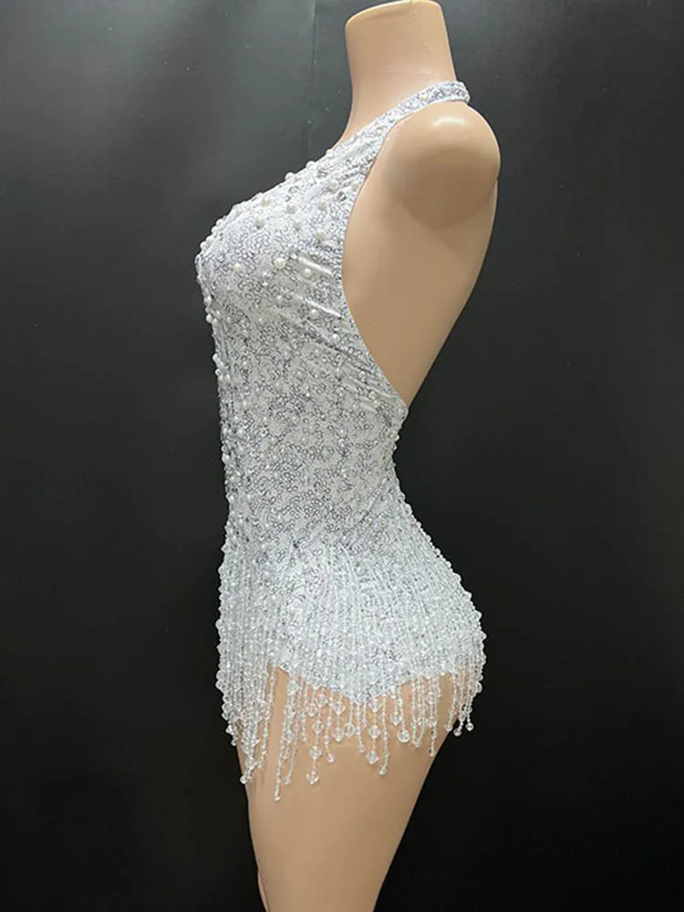 High Quality Rhinestone Sequin Sexy Nude Elastic Wrap Skirt 2024 New Fashionable Custom Women'S Clothing