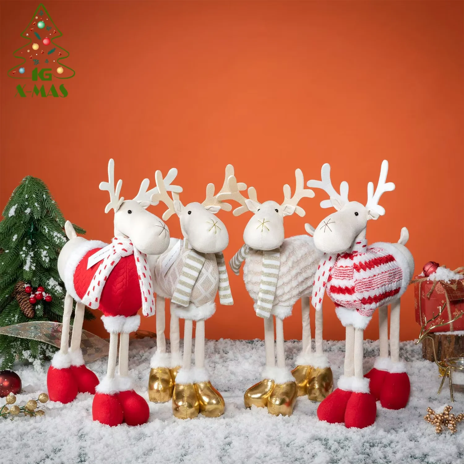 New Design Wholesale Adorno de Navidad 46cm Plush Elk Toys  Christmas   Decor  Ornaments