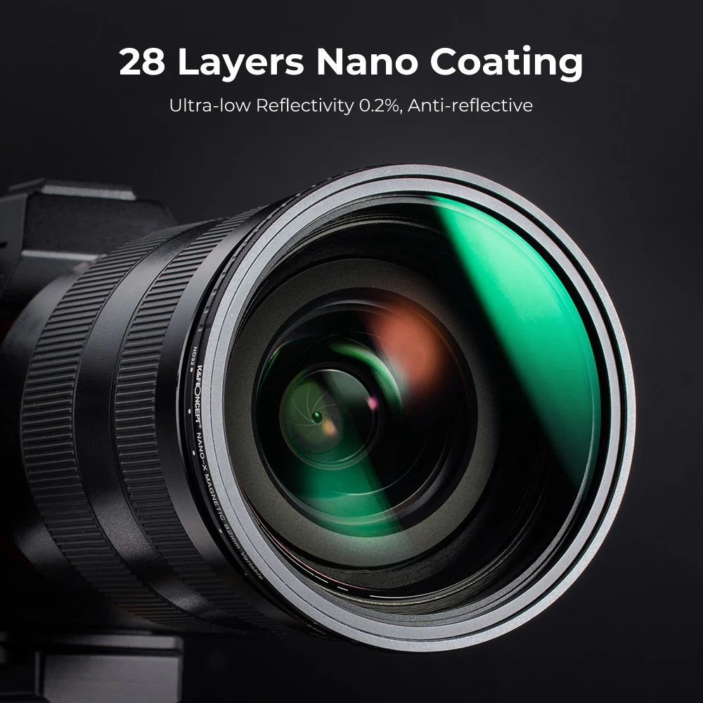 K&F Concept Nano-X Series 49mm-82mm Magnetic Variable ND2-ND32 Lens Filters with 28 Multi-Layer Coatings Waterproof Anti-Scratch