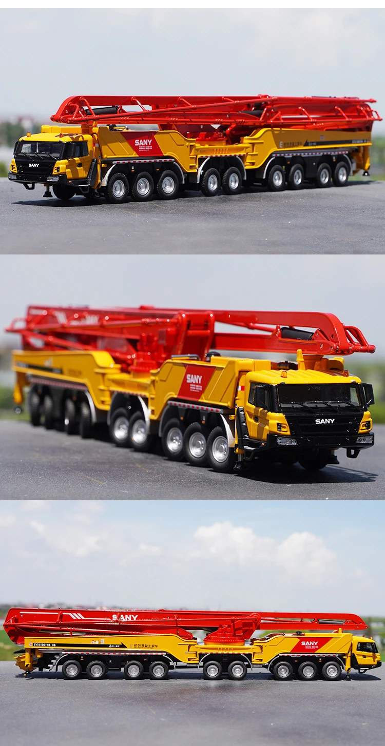 1: 50 SANY 86m concrete pump truck cement mixer alloy engineering machinery model