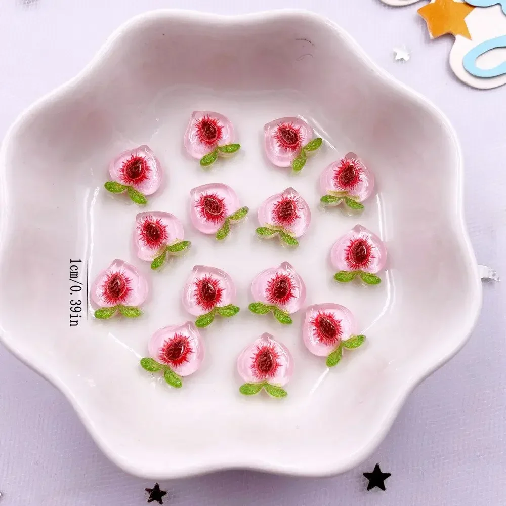 50PCS Resin Mini Colorful Avocado Kiwi Orange Corn Fruits Vegetables Nail Art Flatback Rhinestone Figurines DIY Bow Decor Crafts