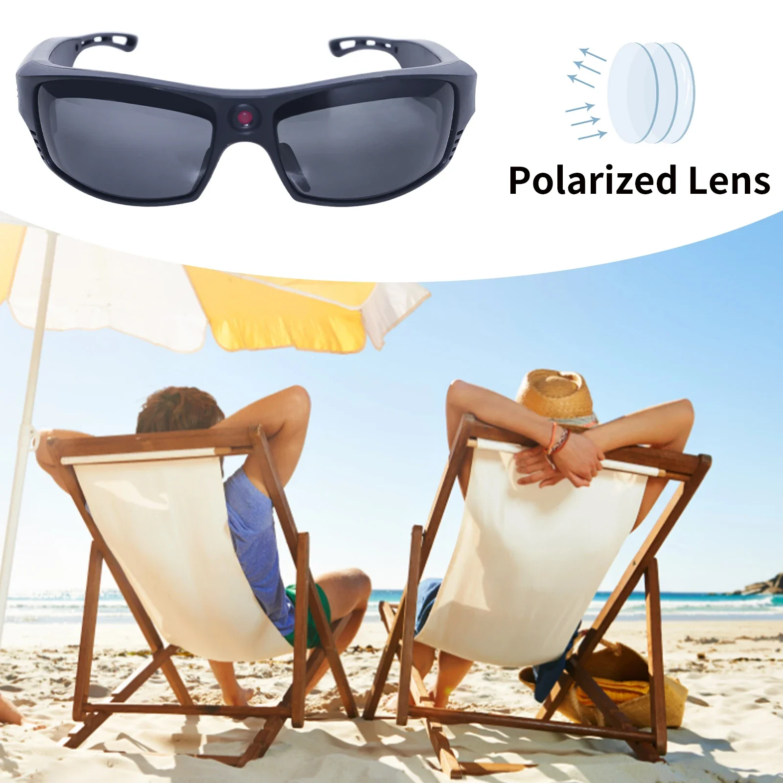 1080P Mini Camera Video Glasses Recording Sport Sunglasses with Bluetooth Speakers Call Action Camera Music Smart Glasses