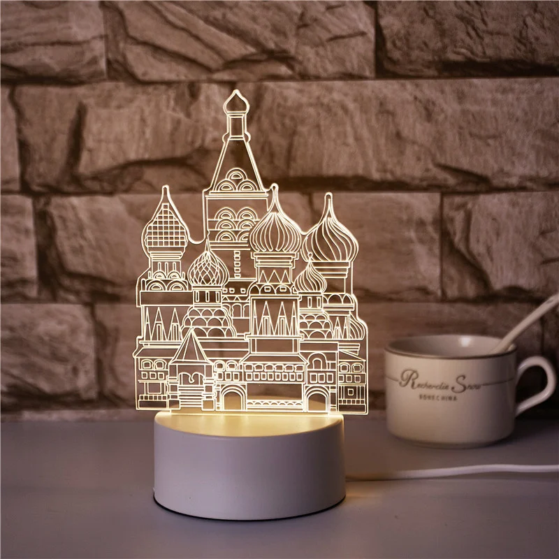 

3D визуальная иллюзия ночник с питанием от USB креативная светодиодная настольная лампа праздничный подарок для украшения прикроватной тумбочки в помещении