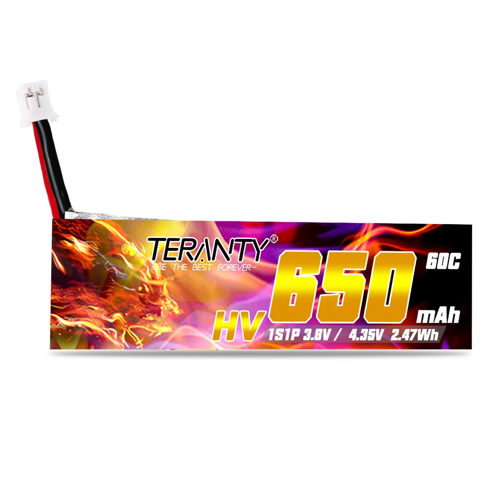 1-10PCS TERANTY 3.8V 650mAh 60C/120C 1S 4.35V HV Lipo Battery PH2.0 Plug for Tinyhawk Snapper7 E010 M80S Tiny7 Beta85 Drone