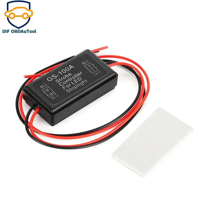 Flash Strobe Controller GS-100A Flasher Module for Car 12V/24V LED Brake Signal-Light Fast Slow Flasher-Module Warning Function