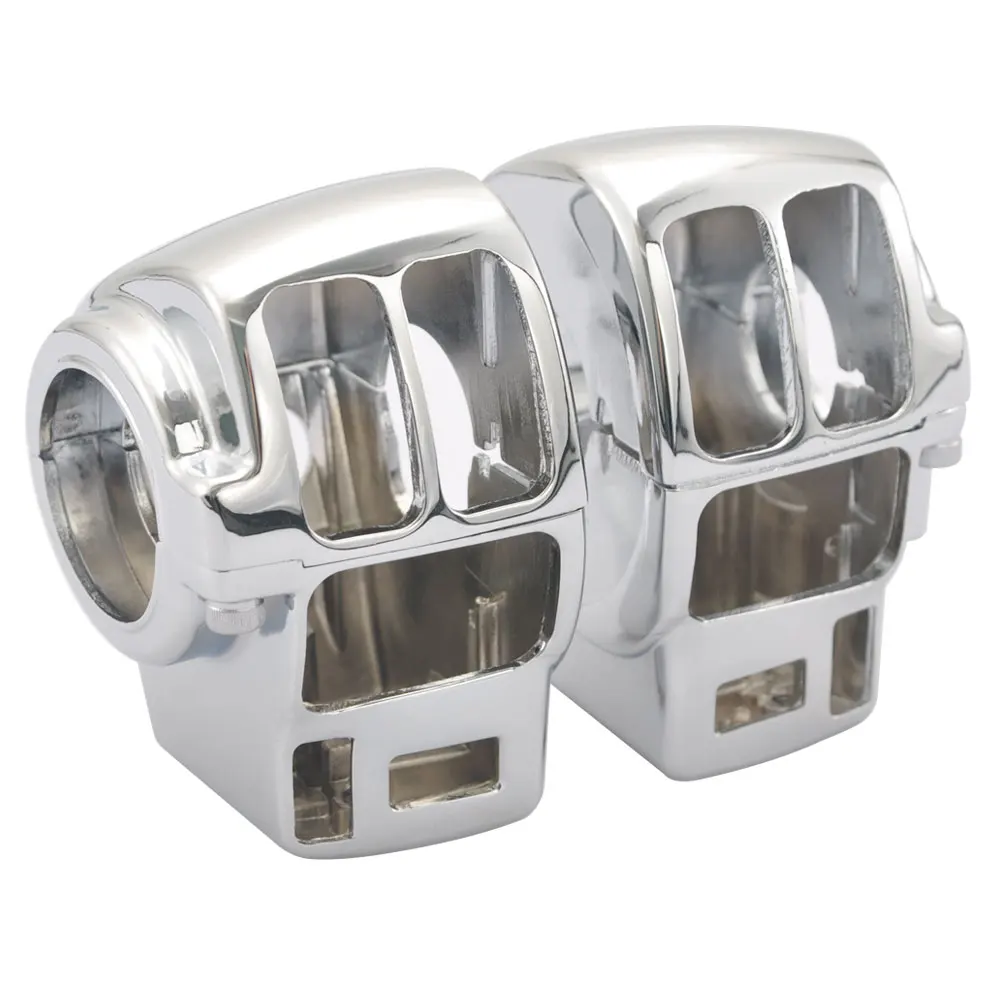 

For Harley Road King Electra Glide FLHR FLHRC FLHT FLHTCU 1996-2013 Chrome Motorcycle Handlebar Control Switch Housings Cover