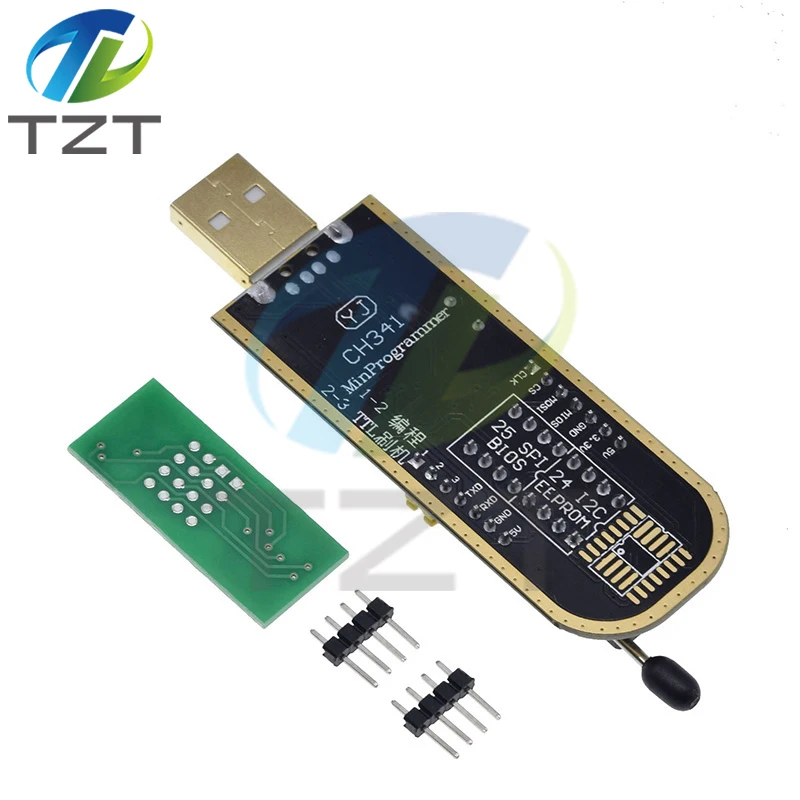 TZT CH341A CH341B 24 25 Series EEPROM Flash BIOS USB Programmer Module + SOIC8 SOP8 Test Clip For EEPROM 93CXX / 25CXX / 24CXX image 3