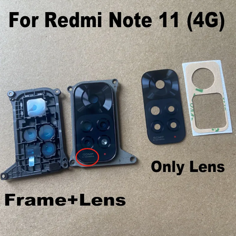 For Xiaomi Redmi Note 11 Back Camera Lens Rear Glass With Frame Cover 4G Global 2201117TG 2201117TI 2201117TY 2201117TL