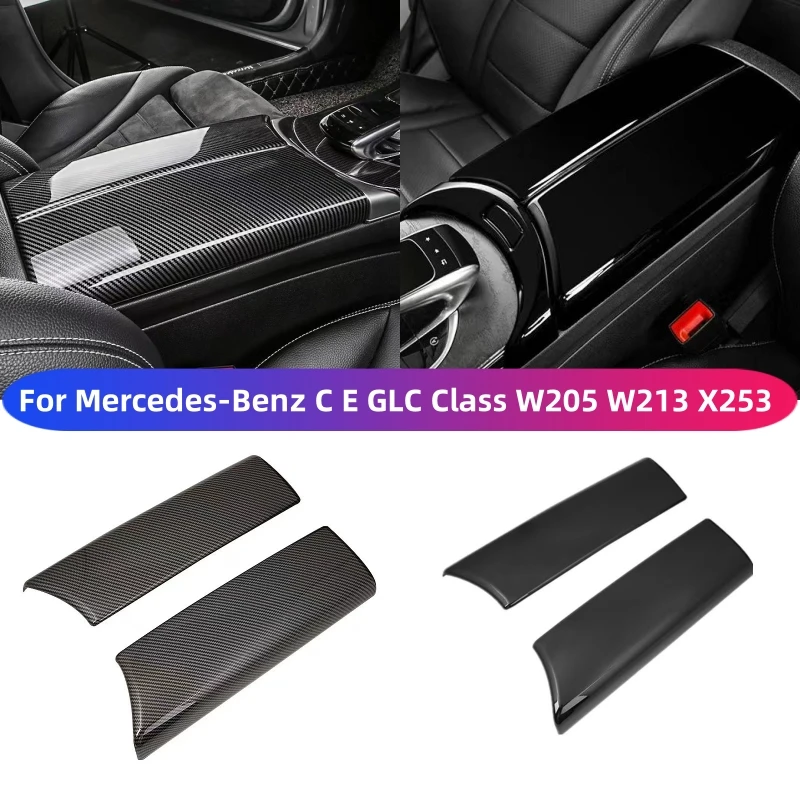 

For Mercedes-Benz C E GLC Class W205 W213 X253 ABS Carbon Fiber Color Car Interior Center Armrest Box Trim Cover