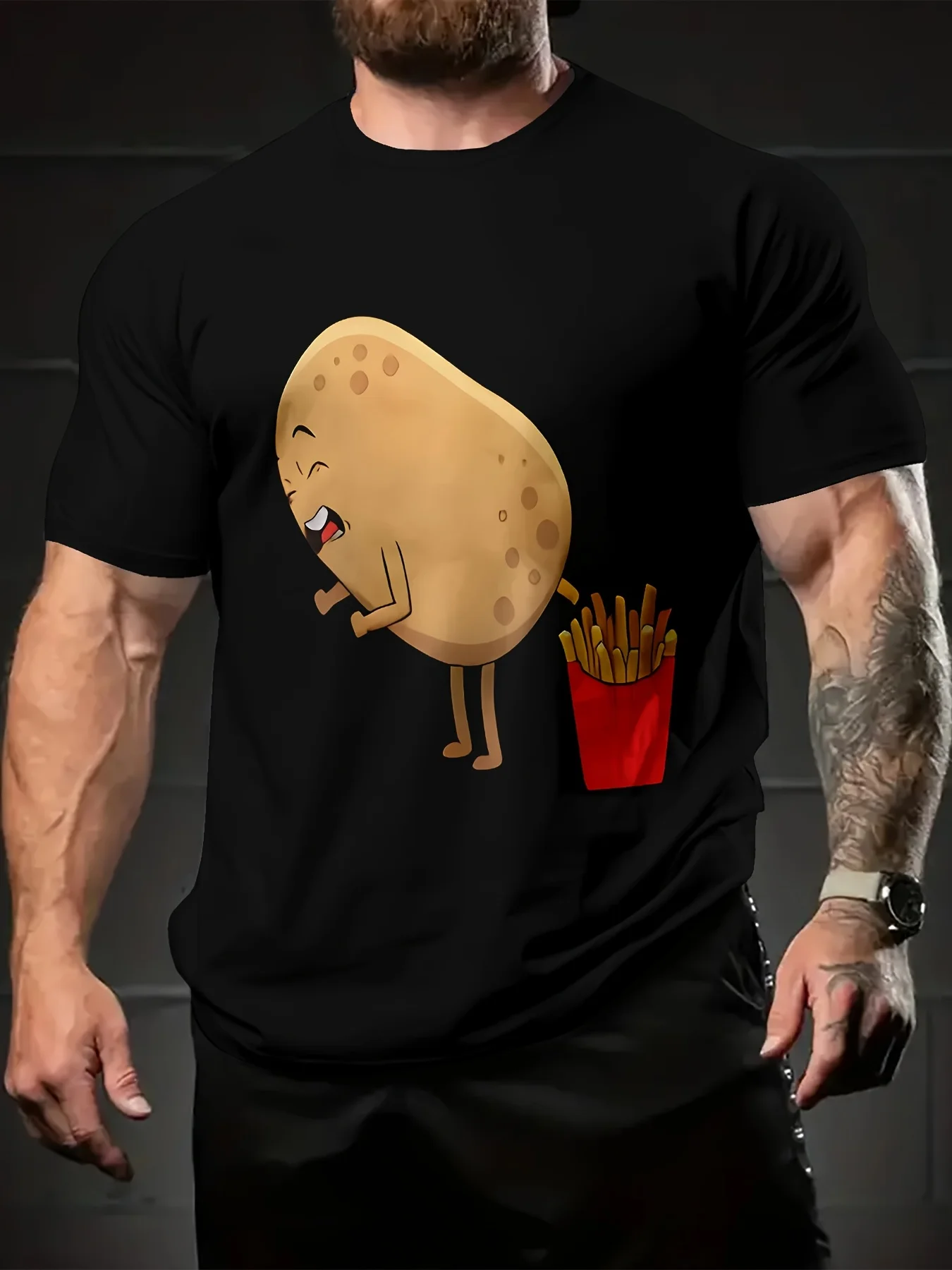 Men's Printed Fashionable T-shirt, Casual And Versatile, Comfortable And Soft