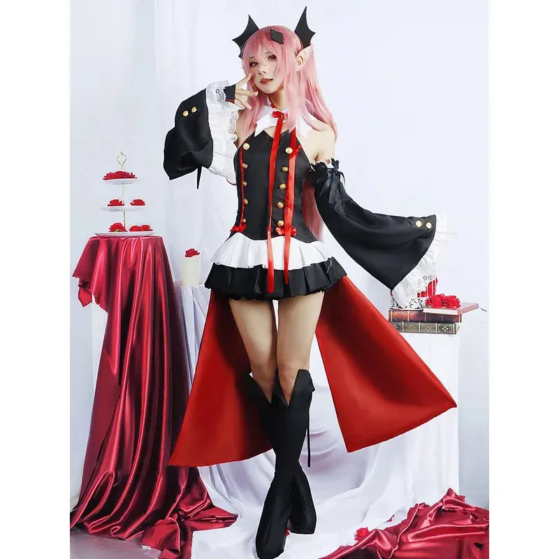 زي أنيمي من نهاية أواري نو ساروف كرول تيبيس شعر مستعار تأثيري الساحرة مصاص دماء فستان الهالوين Clothesx;4'b,5;y,8 #6