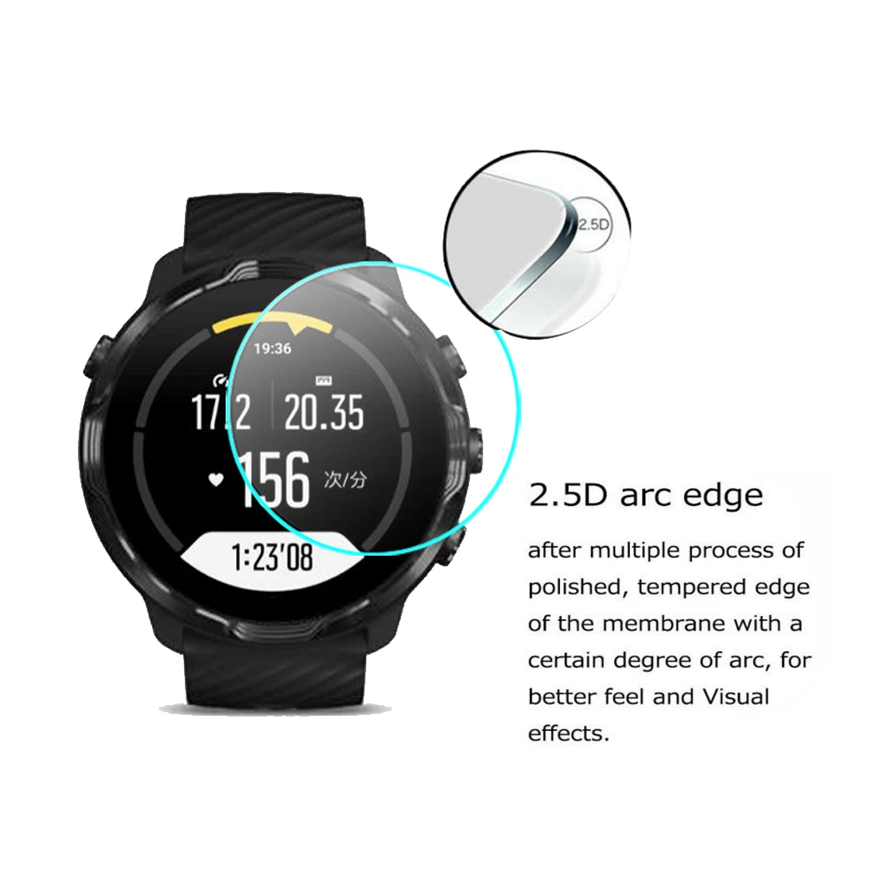 2Pcs Clear Tempered Glass For SUUNTO 7 9 Baro 9 PEAK Pro 5 3 Fitness D5 DX SmartWatch Screen Protector 9H Anti-Scratch HD Glass