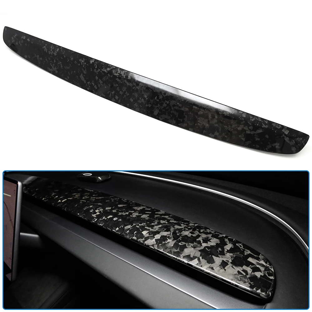 

For Tesla Model 3 Highland 2023+ Dashboard Upper Cover Trim Stick-On Real Dry Carbon Fiber Car Interior Decor