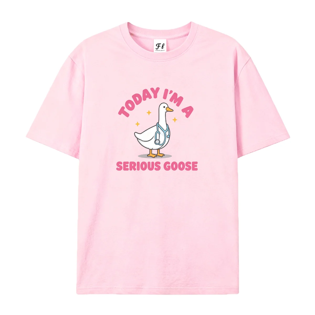 Today I'm A Serious Goose Graphic T‑Shirt Men Funny Nurse Doctor Goose Cartoon Tee Casual Humor Short Unisex Sleeve Tops Gift